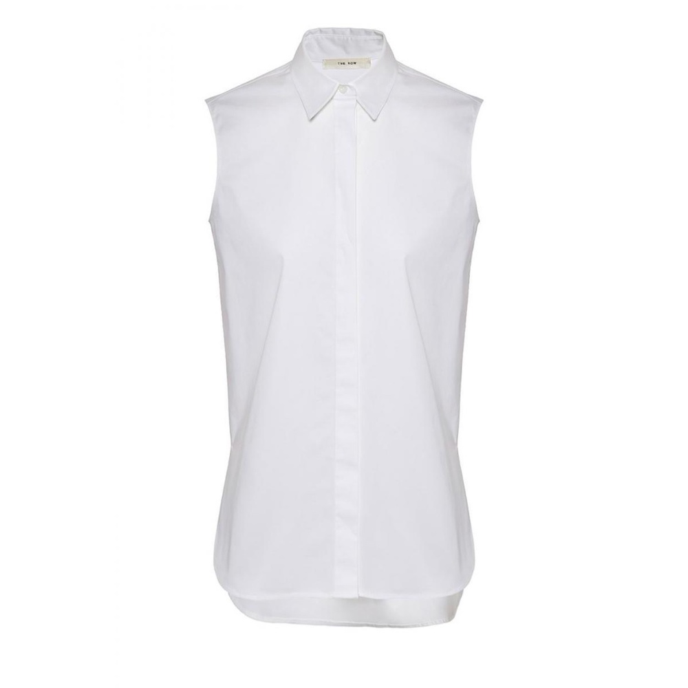 Retail $980 The Row classy sleeveless white shirt